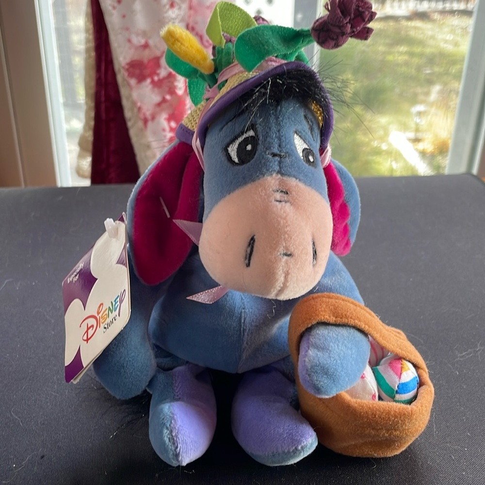 Mini Bean Bag Easter Bonnet Eeyore Plush 9”
